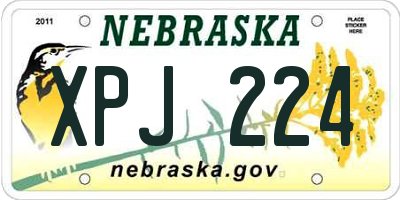 NE license plate XPJ224