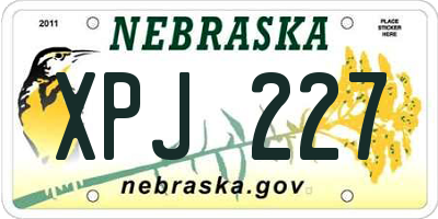 NE license plate XPJ227