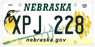 NE license plate XPJ228