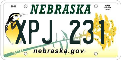 NE license plate XPJ231