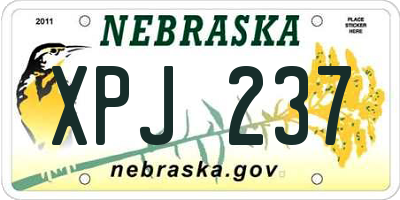 NE license plate XPJ237
