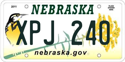 NE license plate XPJ240
