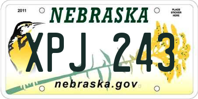 NE license plate XPJ243