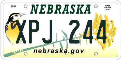 NE license plate XPJ244