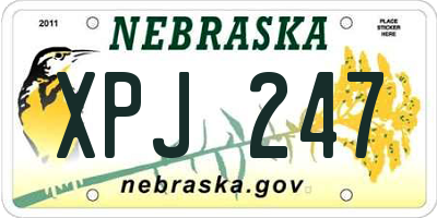 NE license plate XPJ247