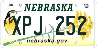NE license plate XPJ252