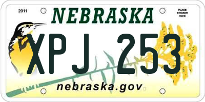 NE license plate XPJ253