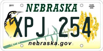 NE license plate XPJ254