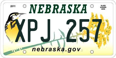 NE license plate XPJ257
