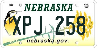 NE license plate XPJ258