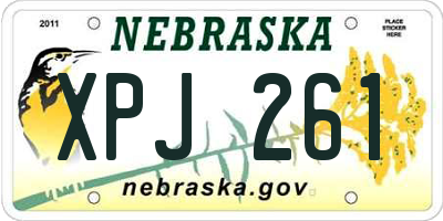 NE license plate XPJ261