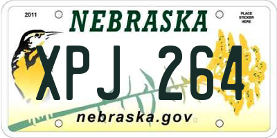 NE license plate XPJ264