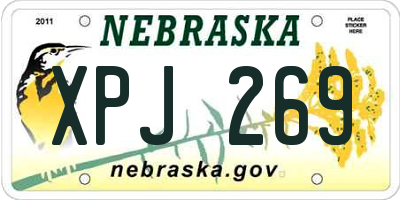 NE license plate XPJ269