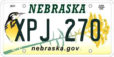 NE license plate XPJ270