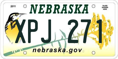 NE license plate XPJ271