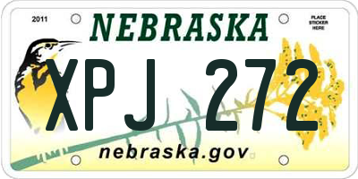 NE license plate XPJ272