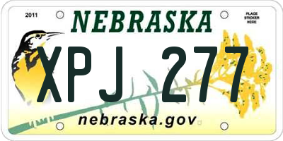 NE license plate XPJ277