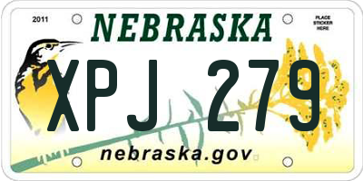 NE license plate XPJ279