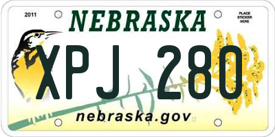 NE license plate XPJ280