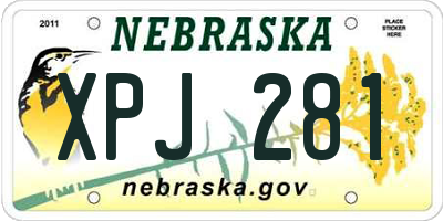 NE license plate XPJ281