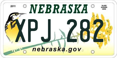 NE license plate XPJ282