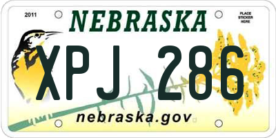 NE license plate XPJ286