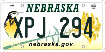 NE license plate XPJ294