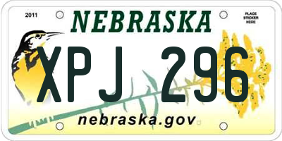NE license plate XPJ296