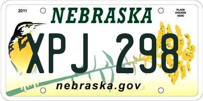 NE license plate XPJ298