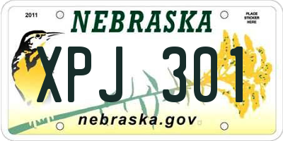 NE license plate XPJ301