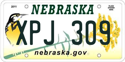 NE license plate XPJ309