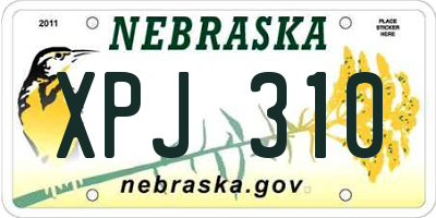 NE license plate XPJ310