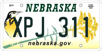 NE license plate XPJ311