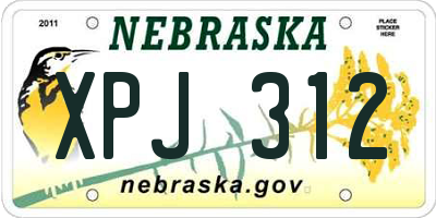 NE license plate XPJ312