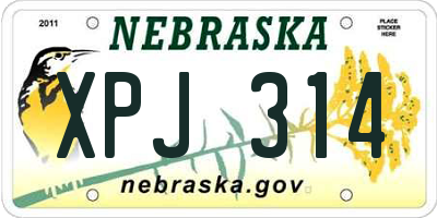 NE license plate XPJ314