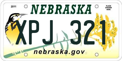 NE license plate XPJ321