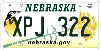 NE license plate XPJ322