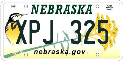 NE license plate XPJ325
