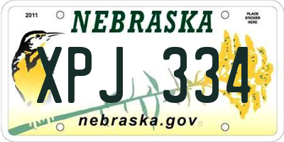 NE license plate XPJ334