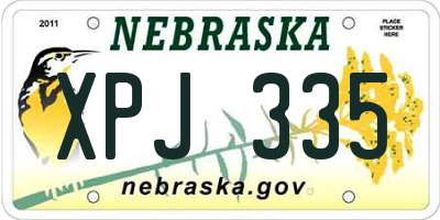 NE license plate XPJ335