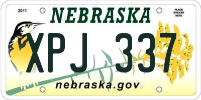 NE license plate XPJ337