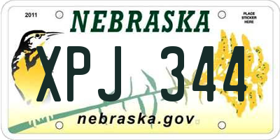 NE license plate XPJ344