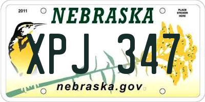 NE license plate XPJ347