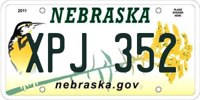 NE license plate XPJ352