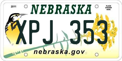 NE license plate XPJ353