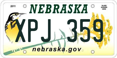 NE license plate XPJ359