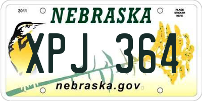NE license plate XPJ364