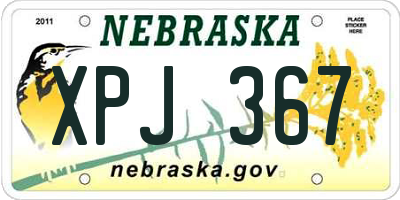 NE license plate XPJ367
