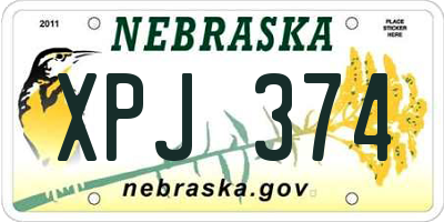 NE license plate XPJ374