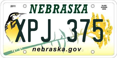 NE license plate XPJ375